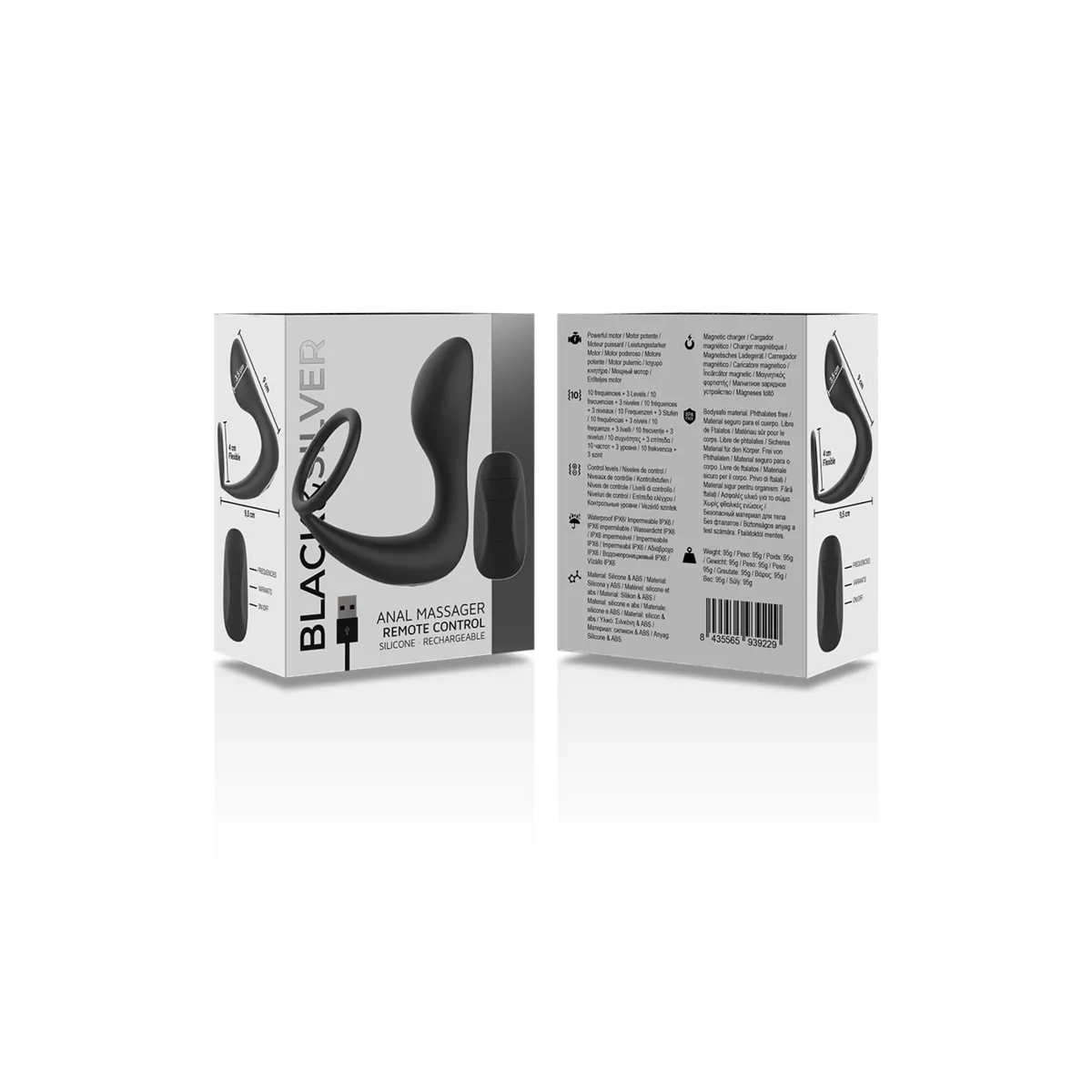 Analmassager mit Fernbedienung, wiederaufladbares Silikon Schwarz von Black&Silver | Fesselliebe.de