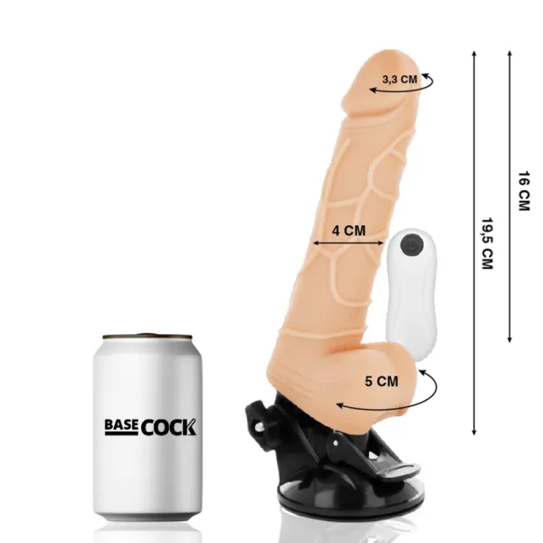 Realistischer Vibrator mit Fernbedienung natürlich mit Hoden 19,5 cm -O- 4 cm von Basecock | Fesselliebe.de