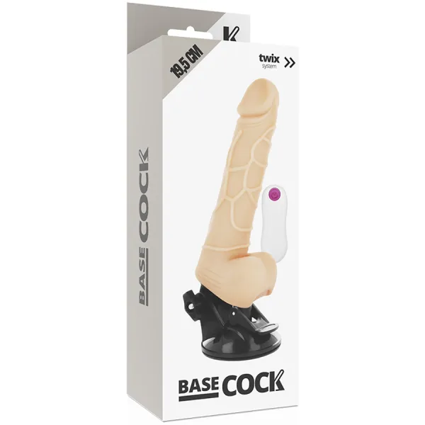 Realistischer Vibrator mit Fernbedienung natürlich mit Hoden 19,5 cm -O- 4 cm von Basecock | Fesselliebe.de