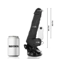 Realistischer Vibrator mit Fernbedienung Schwarz mit Hoden 19,5 cm -O- 4 cm von Basecock