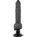Realistischer Vibrator mit Fernbedienung Schwarz mit Hoden 19,5 cm -O- 4 cm von Basecock