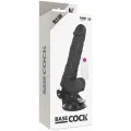 Realistischer Vibrator mit Fernbedienung Schwarz mit Hoden 19,5 cm -O- 4 cm von Basecock
