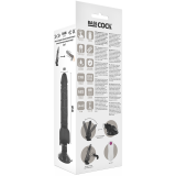 Realistischer Vibrator mit Fernbedienung Schwarz mit Hoden 19,5 cm -O- 4 cm von Basecock | Fesselliebe.de