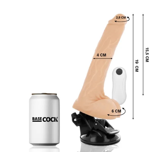 Realistischer Vibrator mit Fernbedienung natürlich 19 cm -O- 4 cm von Basecock | Fesselliebe.de