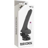 Realistischer Vibrator mit Fernbedienung Schwarz 19 cm -O- 4 cm von Basecock | Fesselliebe.de