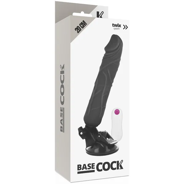 Realistischer Vibrator mit Fernbedienung Schwarz 20 cm -O- 4 cm von Basecock | Fesselliebe.de