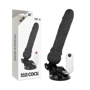 Realistischer Vibrator mit Fernbedienung Schwarz 19,5 cm -O- 4 cm von Basecock | Fesselliebe.de