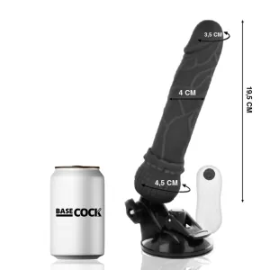 Realistischer Vibrator mit Fernbedienung Schwarz 19,5 cm -O- 4 cm von Basecock