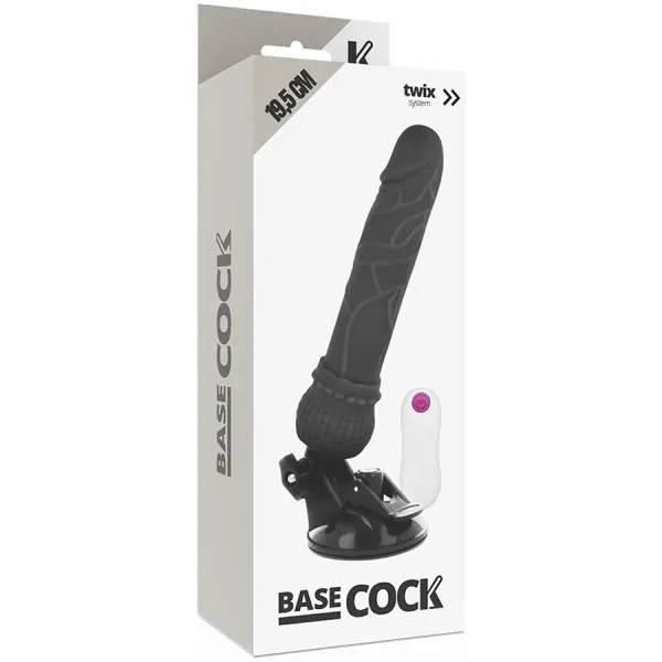 Realistischer Vibrator mit Fernbedienung Schwarz 19,5 cm -O- 4 cm von Basecock | Fesselliebe.de