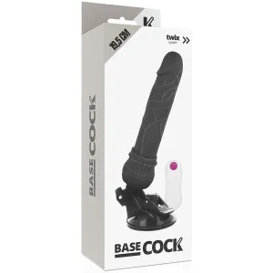 Realistischer Vibrator mit Fernbedienung Schwarz 19,5 cm -O- 4 cm von Basecock