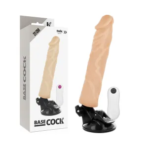Realistischer Vibrator mit Fernbedienung Naturweiss 21 cm -O- 4 cm von Basecock | Fesselliebe.de