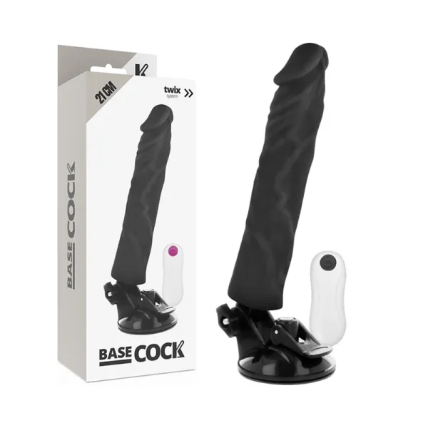 Realistischer Vibrator mit Fernbedienung Schwarz 21 cm -O- 4 cm von Basecock | Fesselliebe.de