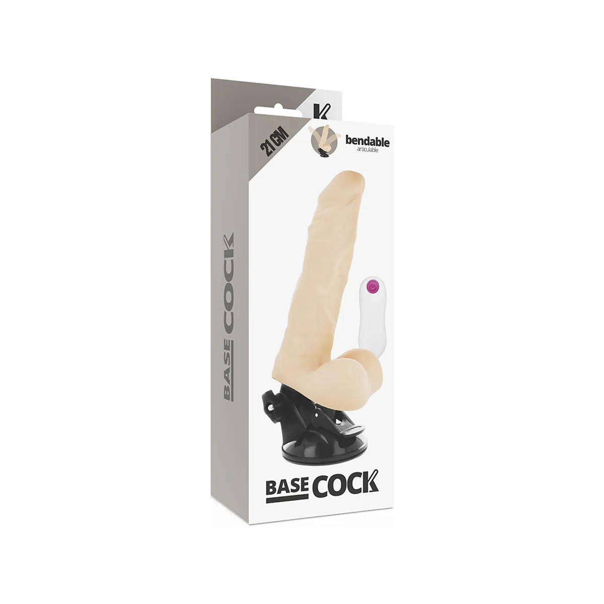 Biegsamer Vibrator natürlich mit Fernbedienung 21 cm -O- 5 cm von Basecock | Fesselliebe.de