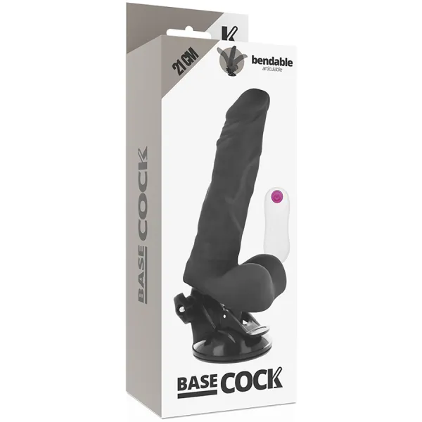 Biegsamer Vibrator mit Fernbedienung Schwarz 21 cm -O- 5 cm von Basecock | Fesselliebe.de