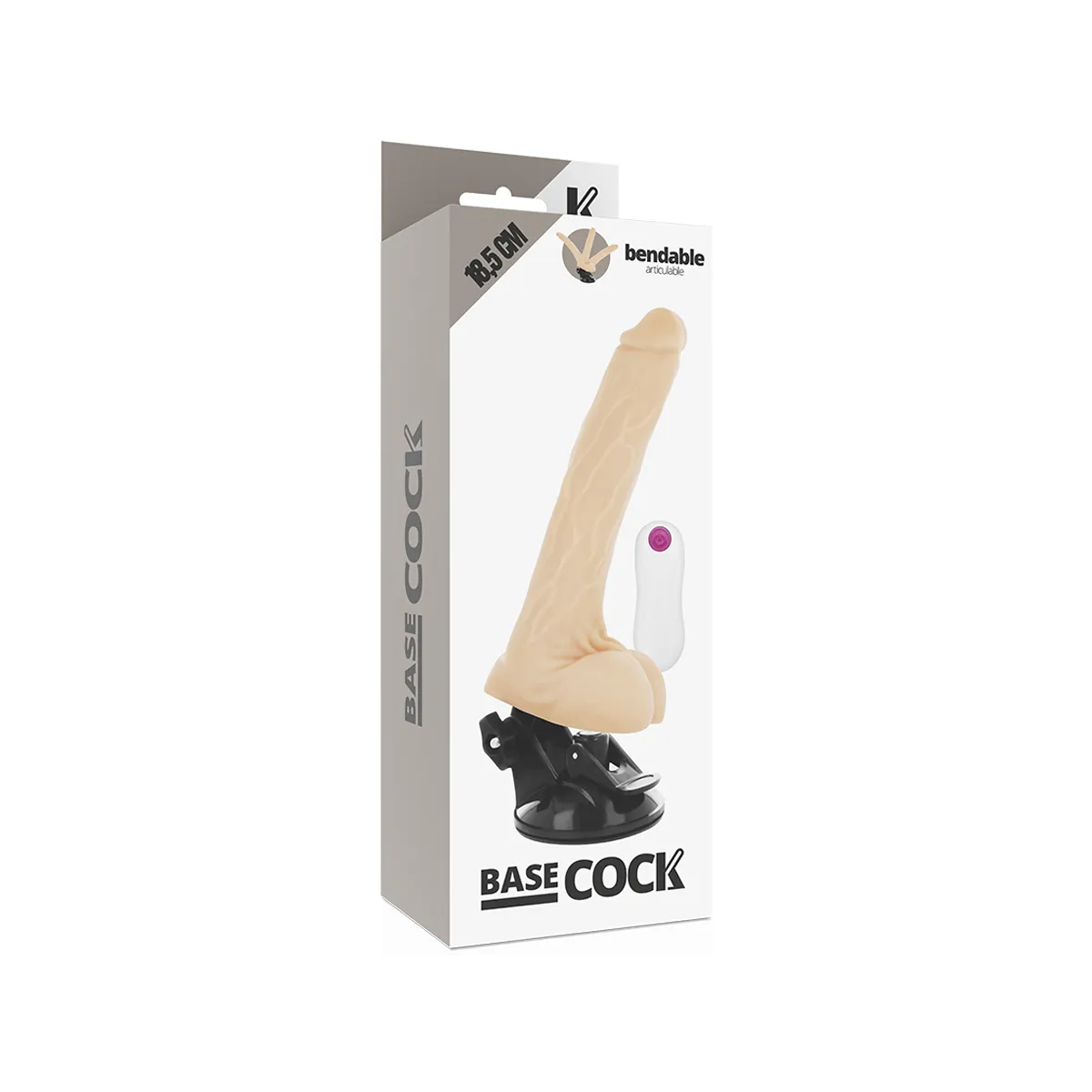 Biegsamer Vibrator natürlich mit Fernbedienung 18,5 cm -O- 4 cm von Basecock | Fesselliebe.de