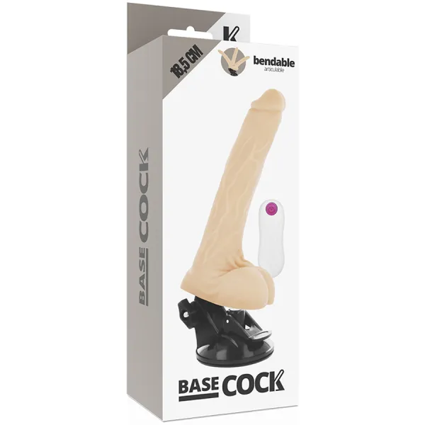 Biegsamer Vibrator natürlich mit Fernbedienung 18,5 cm -O- 4 cm von Basecock | Fesselliebe.de
