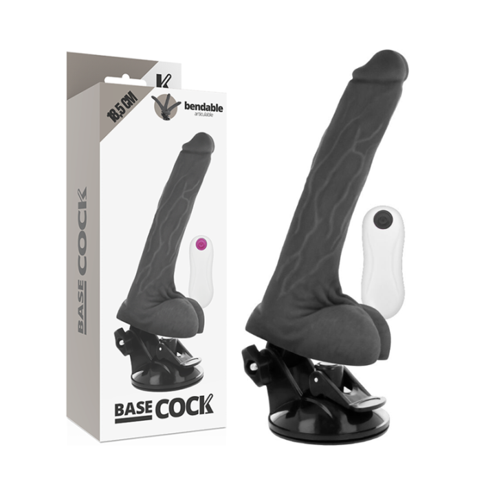 Biegsamer Vibrator mit Fernbedienung Schwarz 18,5 cm -O- 4 cm von Basecock | Fesselliebe.de