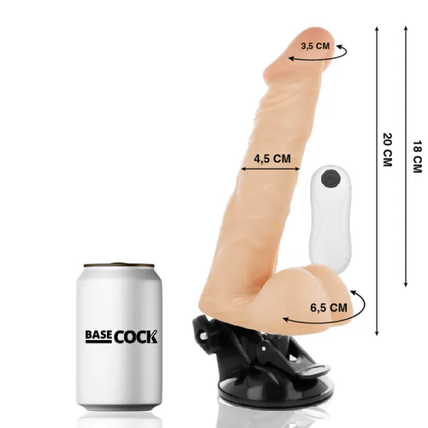 Biegsamer Vibrator natürlich mit Fernbedienung 20 cm -O- 4,5 cm von Basecock | Fesselliebe.de