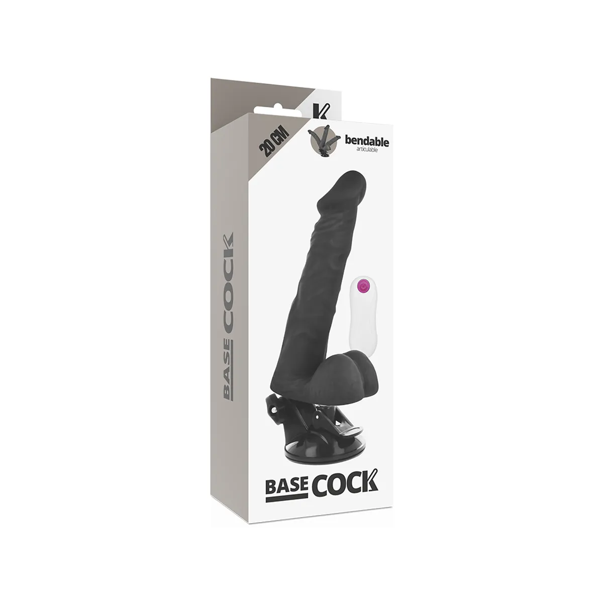 Biegsamer Vibrator mit Fernbedienung Schwarz 20 cm -O- 4,5 cm von Basecock | Fesselliebe.de