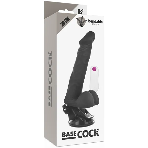 Biegsamer Vibrator mit Fernbedienung Schwarz 20 cm -O- 4,5 cm von Basecock | Fesselliebe.de
