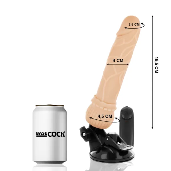Realistischer Vibrator mit Fernbedienung natürlicher 19,5 cm -O- 4 cm von Basecock | Fesselliebe.de