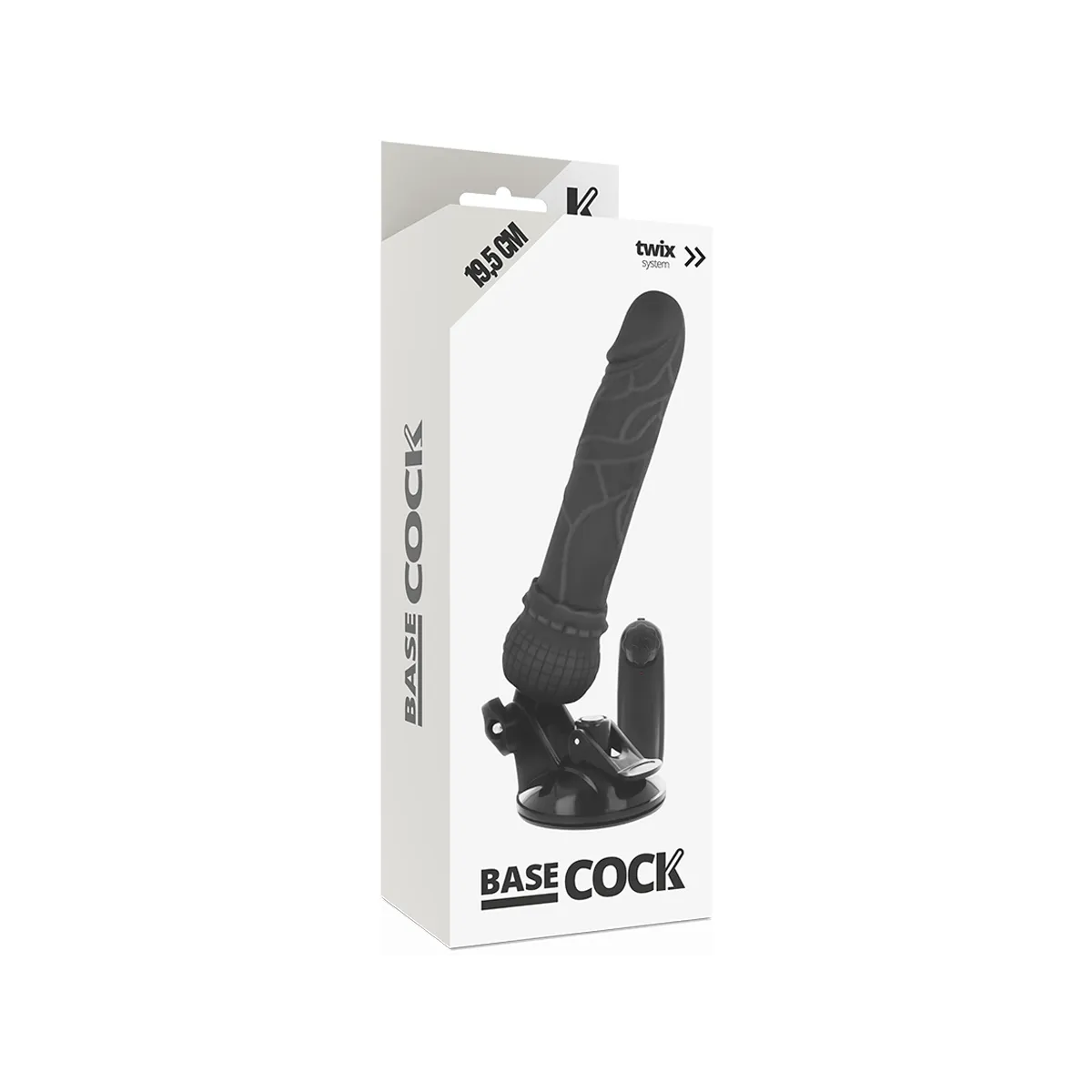 Realistischer Vibrator mit Fernbedienung Schwarz 19,5 cm -O- 4 cm von Basecock | Fesselliebe.de