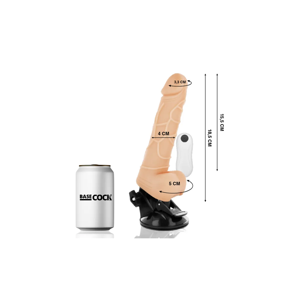 Realistischer natürlicher mit Fernbedienung Vibrator 18,5 cm -O- 4cm von Basecock | Fesselliebe.de