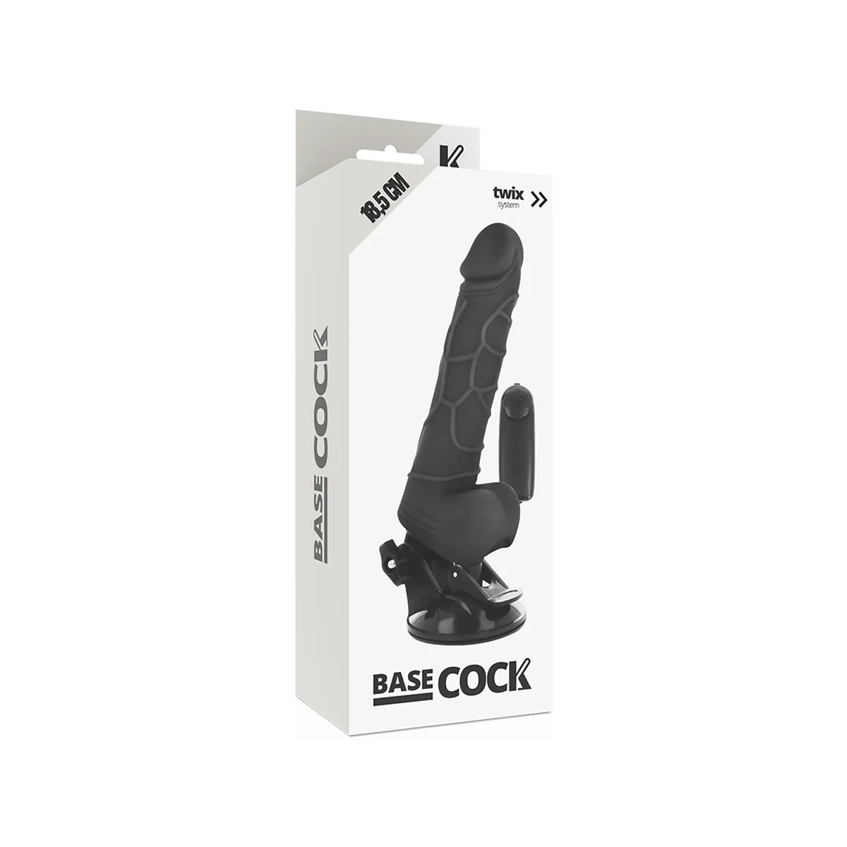 Realistischer Vibrator mit Fernbedienung Schwarz 18,5 cm -O- 4cm von Basecock | Fesselliebe.de