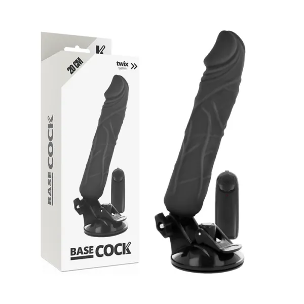 Realistischer Vibrator mit Fernbedienung Schwarz 20 cm -O- 4 cm von Basecock | Fesselliebe.de