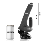 Realistischer Vibrator mit Fernbedienung Schwarz mit Hoden 20 cm -O- 4 cm von Basecock | Fesselliebe.de