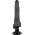 Realistischer Vibrator mit Fernbedienung Schwarz mit Hoden 20 cm -O- 4 cm von Basecock