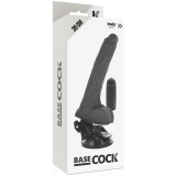 Realistischer Vibrator mit Fernbedienung Schwarz mit Hoden 20 cm -O- 4 cm von Basecock | Fesselliebe.de