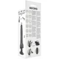 Realistischer Vibrator mit Fernbedienung Schwarz mit Hoden 20 cm -O- 4 cm von Basecock