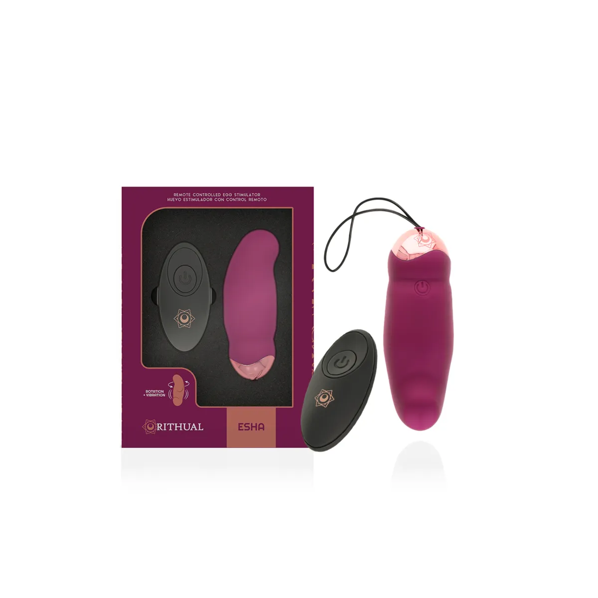 Esha Egg mit Fernbedienungssystem Rotation + Vibration von Rithual | Fesselliebe.de