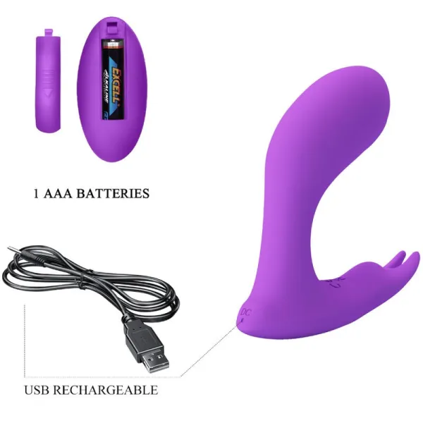 Idabelle Vibration & Pulsation mit Fernbedienung Violett von Pretty Love Bottom | Fesselliebe.de