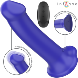 Victoria Vibrator mit Saugnapf 10 Vibrationen Dunkelblau mit Fernbedienung von Intense Fun | Fesselliebe.de