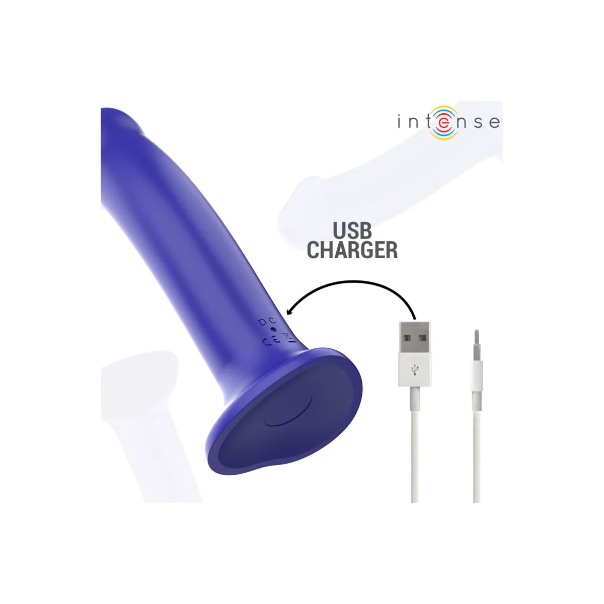 Victoria Vibrator mit Saugnapf 10 Vibrationen Dunkelblau mit Fernbedienung von Intense Fun | Fesselliebe.de