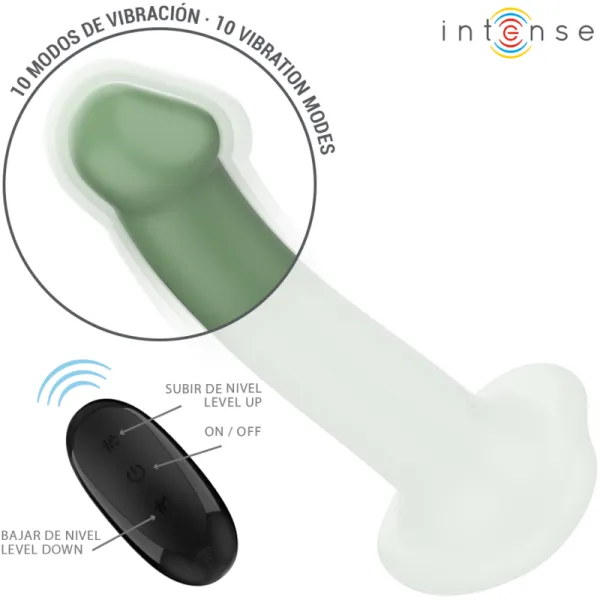 Becca Vibrator mit Saugnapf 10 Vibrationen Grüne mit Fernbedienung von Intense Fun | Fesselliebe.de