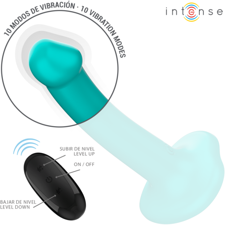 Katie Vibrator mit Saugnäpfen 10 Vibrationen Blau mit Fernbedienung von Intense Fun | Fesselliebe.de