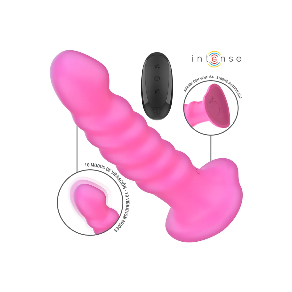 Cindy Vibrator Grösse L Spiralendesign 10 Vibrationen Rosa mit Fernbedienung von Intense Fun | Fesselliebe.de