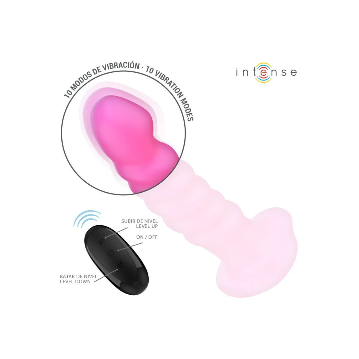 Cindy Vibrator Grösse L Spiralendesign 10 Vibrationen Rosa mit Fernbedienung von Intense Fun | Fesselliebe.de