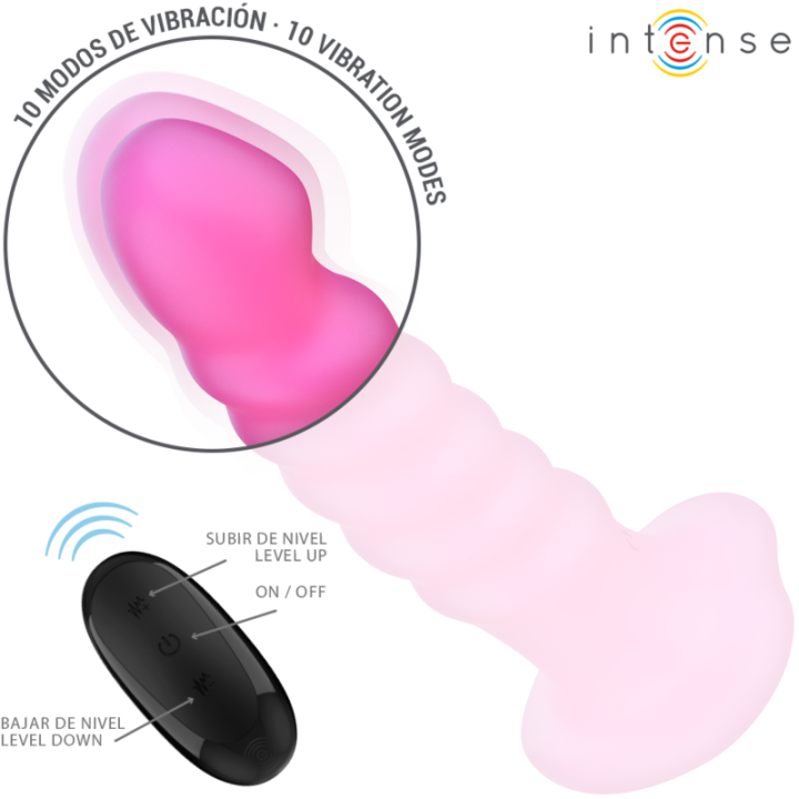 Cindy Vibrator Grösse L Spiralendesign 10 Vibrationen Rosa mit Fernbedienung von Intense Fun | Fesselliebe.de