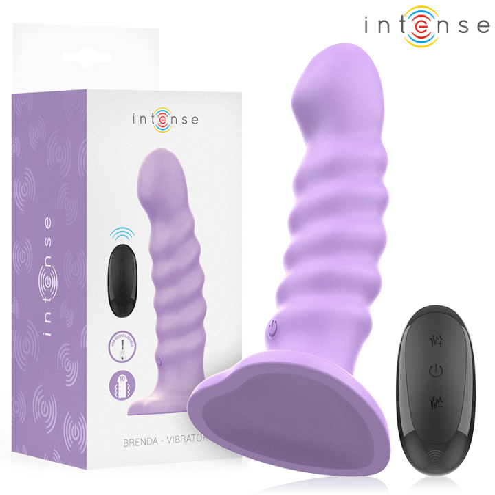 Brenda Vibrator Grösse M Spiralendesign 10 Vibrationen Lila mit Fernbedienung von Intense Fun | Fesselliebe.de