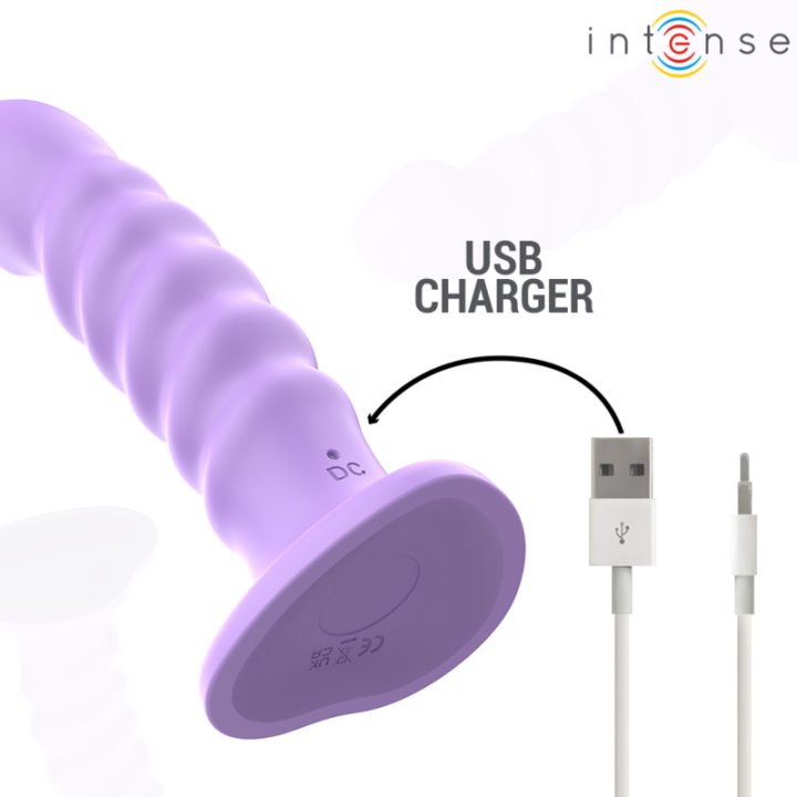 Brenda Vibrator Grösse M Spiralendesign 10 Vibrationen Lila mit Fernbedienung von Intense Fun | Fesselliebe.de