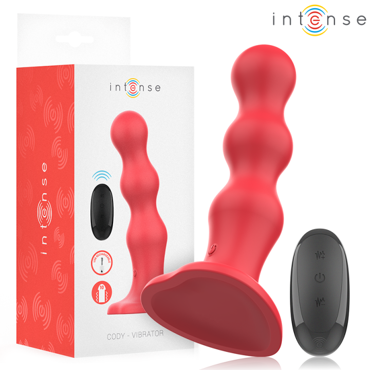 Cody Vibrator mit Saugnäpfen Rote mit Fernbedienung von Intense Fun | Fesselliebe.de