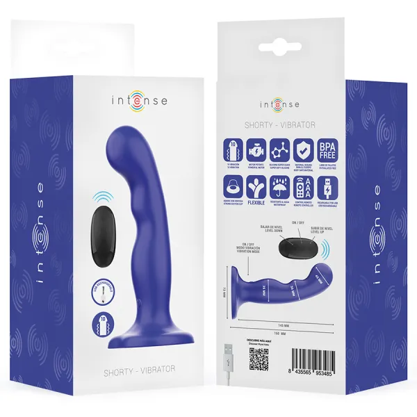Shorty Vibrator mit Saugnäpfen Blau mit Fernbedienung von Intense Fun | Fesselliebe.de