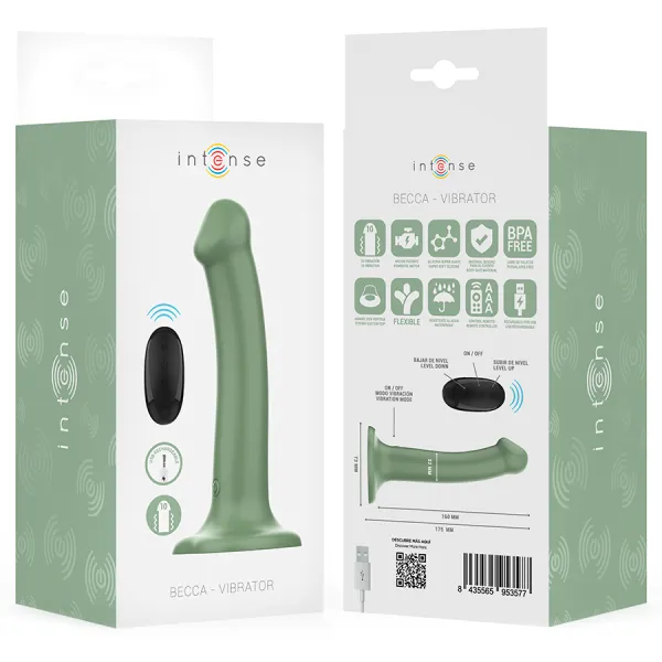 Becca Vibrator mit Saugnapf 10 Vibrationen Grüne mit Fernbedienung von Intense Fun | Fesselliebe.de