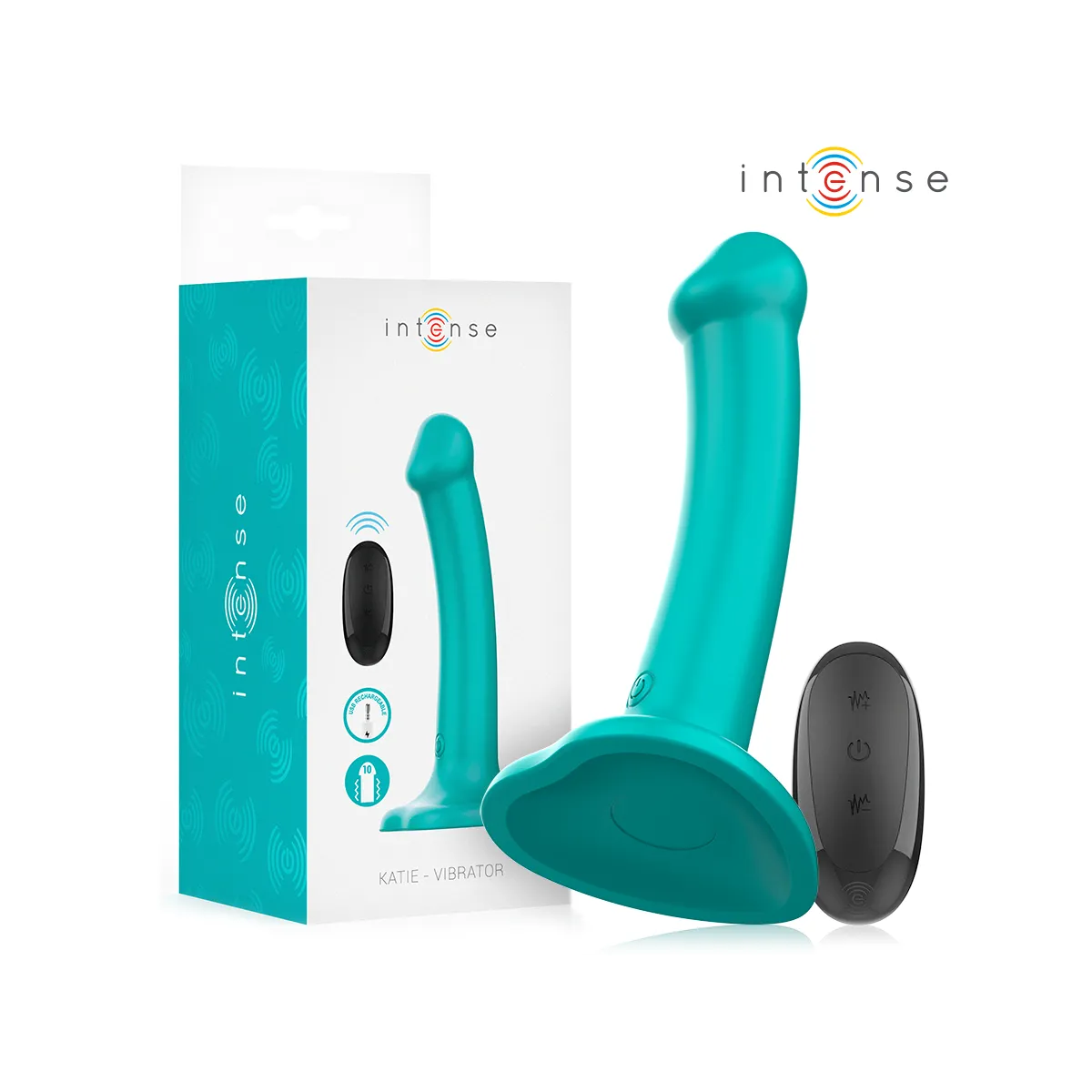Katie Vibrator mit Saugnäpfen 10 Vibrationen Blau mit Fernbedienung von Intense Fun | Fesselliebe.de