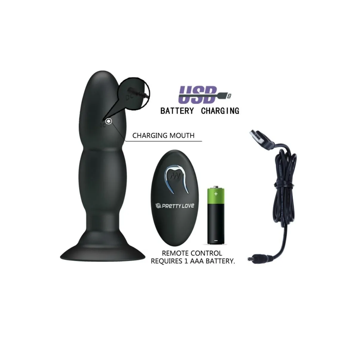 Plug Vibrator und Rotation Durch mit Fernbedienung von Pretty Love Bottom | Fesselliebe.de