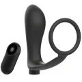 Penisring mit Fernbedienung Analplug Schwarz wiederaufladbar von Addicted Toys
